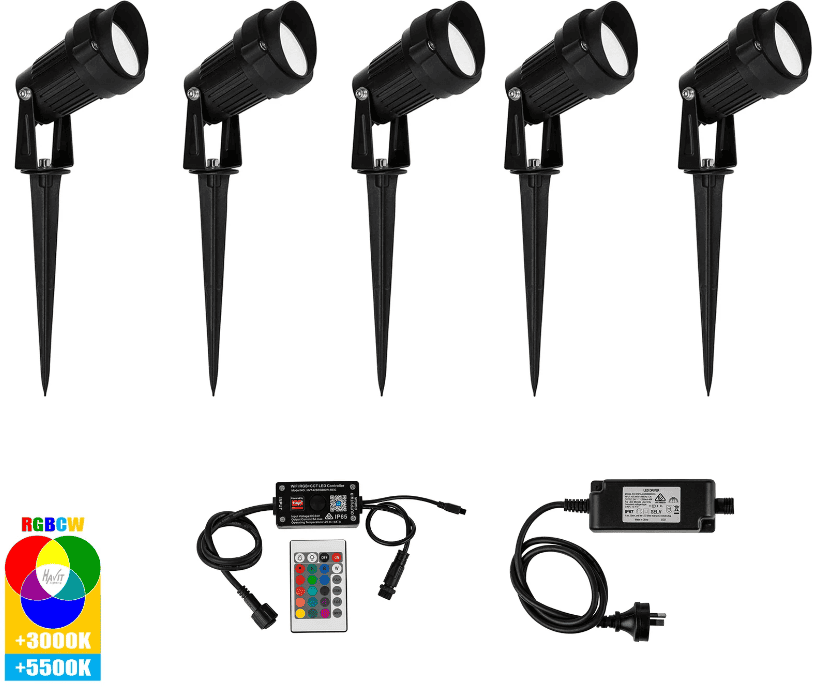 Havit Spitze HV1428RGBCW 5 x Garden Spike Light WIFI Kit