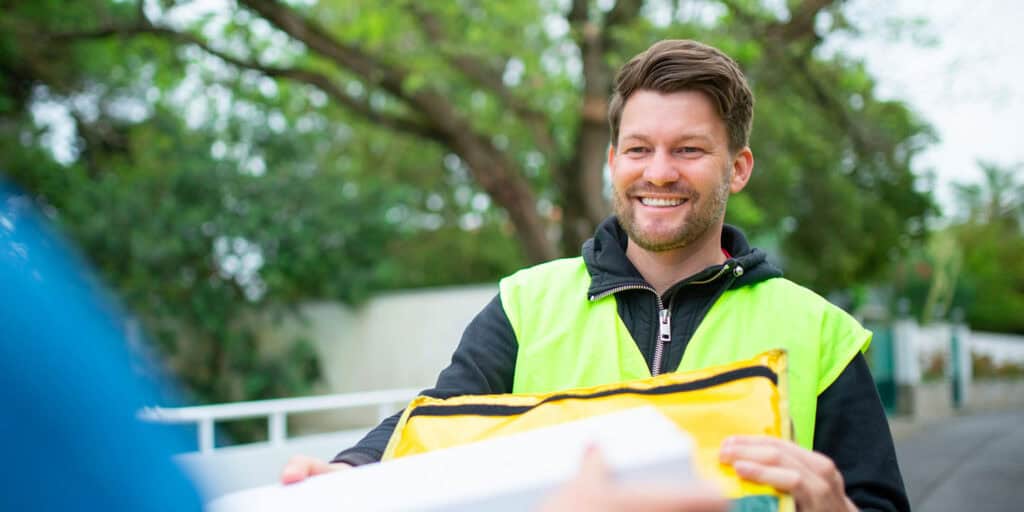 Happy Contractor receives an Irrigation delivery from Sunshower via Uber