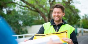 Happy Contractor receives an Irrigation delivery from Sunshower via Uber