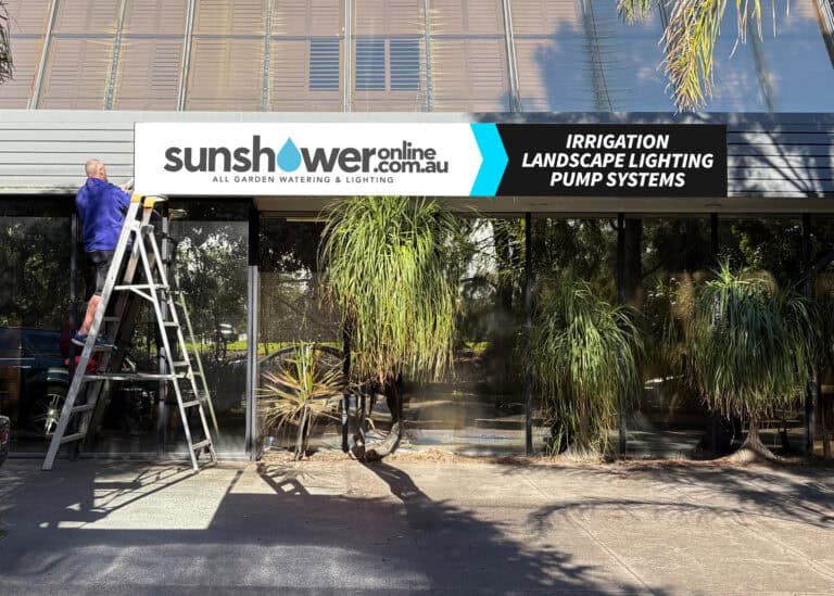 Signage going up at the New Sunshower Cheltenham Location