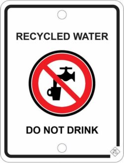 92mm x 70mm Colorbond Recycled Water Tap Sign image